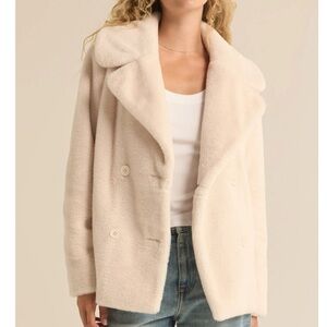 NWT Z Supply Gem Double Breasted Fur Coat